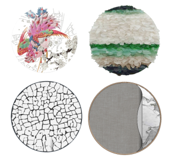 现代新中式圆形墙饰挂件，挂饰挂件su草图模型下载