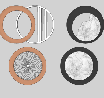 现代轻奢简欧式墙饰组合挂饰挂件su草图模型下载
