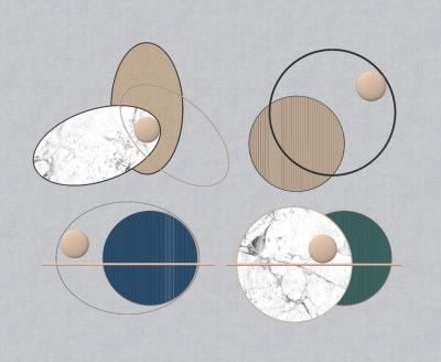 现代轻奢墙饰，挂饰挂件su草图模型下载