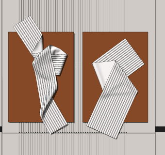 现代轻奢墙饰，挂饰挂件，立体画挂画su草图模型下载