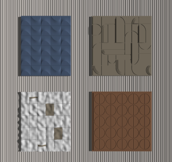 现代墙饰，挂饰，挂件，立体画su草图模型下载