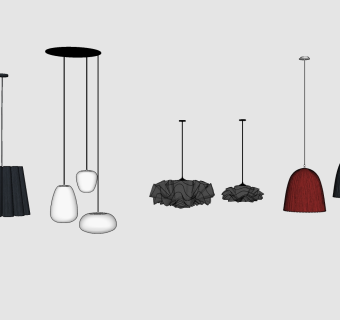 北欧精美吊灯，花灯，吊顶su草图模型下载