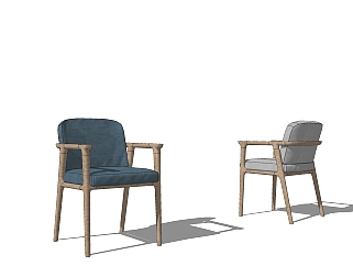 现代布艺单椅椅子，<em>餐椅</em>su草图模型下载