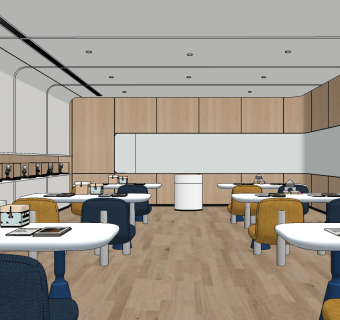 现代简约儿童阅览室su草图模型下载