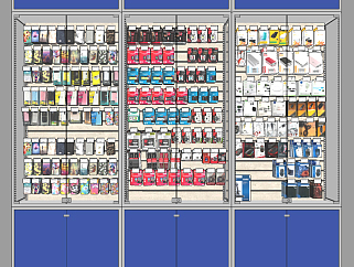 <em>现代超市</em>数码配件货柜su草图模型下载