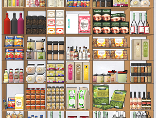 现代食品，酒水，展柜，<em>货架</em>su草图模型下载