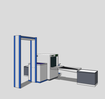 现代安检门,安检机,su草图模型下载