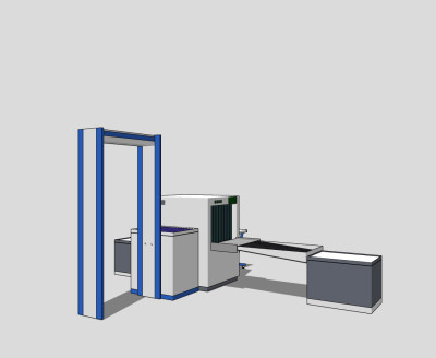 现代安检门,安检机,su草图模型下载
