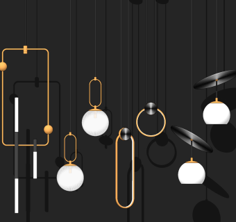 现代时尚吊灯,su草图模型下载