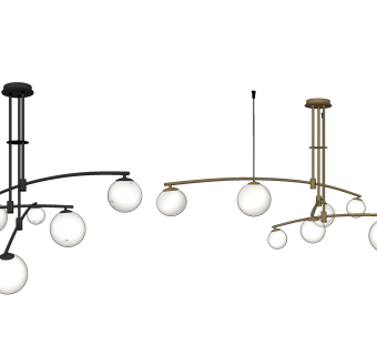 现代轻奢吊灯,su草图模型下载