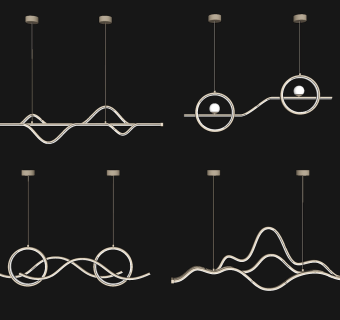 现代轻奢吊灯,su草图模型下载