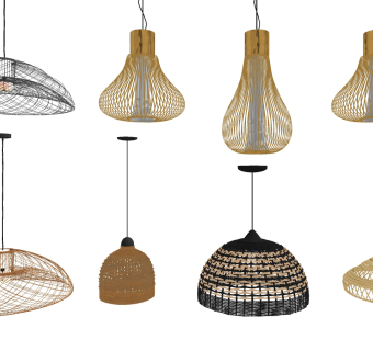 北欧编织吊灯su草图模型下载