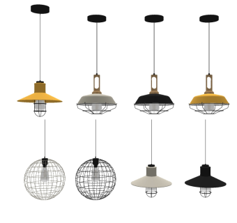 工业风时尚吊灯,su草图模型下载