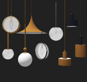 现代金属玻璃吊灯su草图模型下载