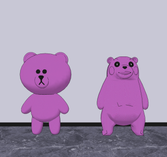 现代小熊水晶雕塑,,雕像,摆件su草图模型下载