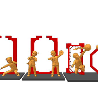 新中式欢度春节儿童雕塑,,雕像,摆件su草图模型下载