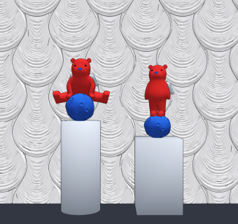 现代小熊雕塑,,雕像,摆件,摆台su草图模型下载