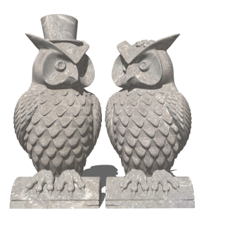 猫头鹰摆件，雕塑su草图模型下载