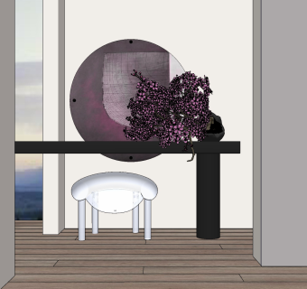 新中式端景台su草图模型下载