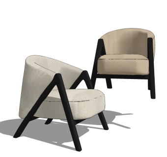 现代单椅su草图模型下载