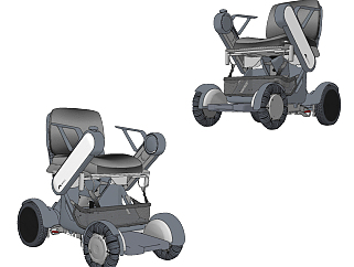 现代电动轮椅su草图模型下载