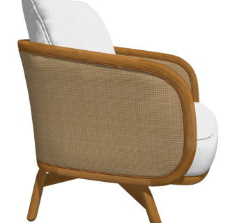 现代藤编编织休闲椅su草图模型下载