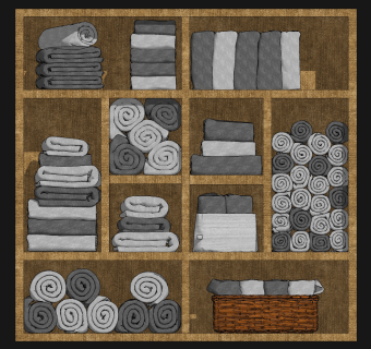 现代毛巾,毛毯,卫浴用品su草图模型下载