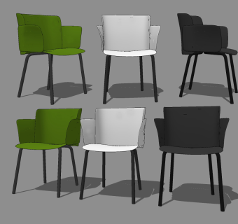 现代餐椅,单椅,椅子su草图模型下载