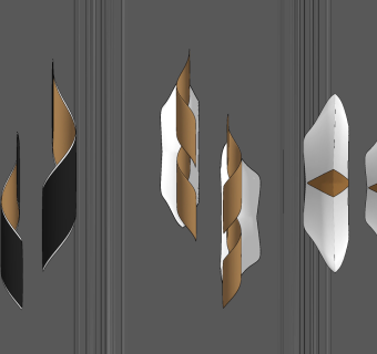 现代轻奢壁灯组合su草图模型下载