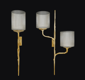 现代轻奢玻璃壁灯su草图模型下载