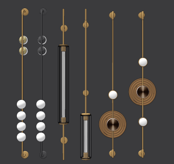 现代轻奢壁灯su草图模型下载