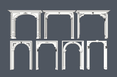 欧式垭口,门洞, 套口su草图模型下载