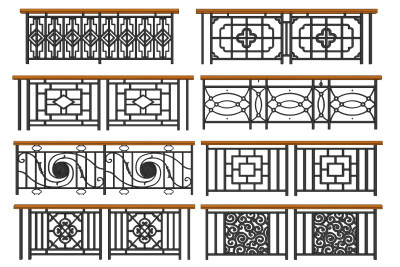 新中式铁艺栏杆围栏su草图模型下载