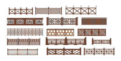 中式实木护栏扶手su草图模型下载