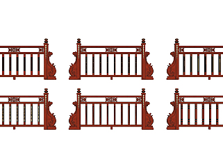 中式<em>实木护栏栏杆</em>组合su草图模型下载