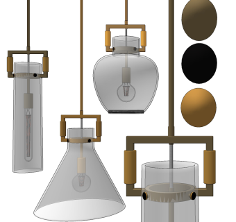 现代玻璃吊灯su草图模型下载