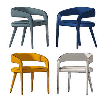 现代休闲椅,单椅,su草图模型下载