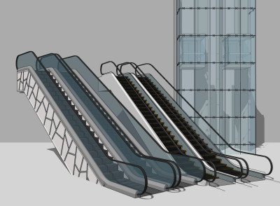 现代扶手电梯su草图模型下载