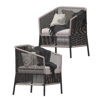 varaschin 现代编织休闲椅su草图模型下载