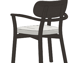 新中式布艺单椅su草图模型下载