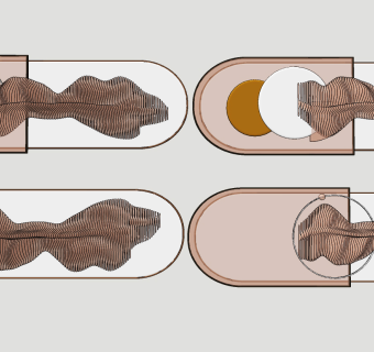 新中式铁艺墙饰挂饰挂件,su草图模型下载