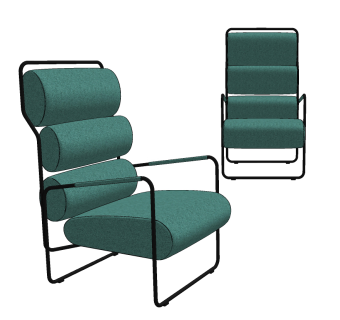 意大利 tacchini sancarlo 现代扶手椅,su草图模型下载