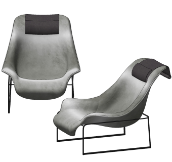 现代单椅su草图模型下载