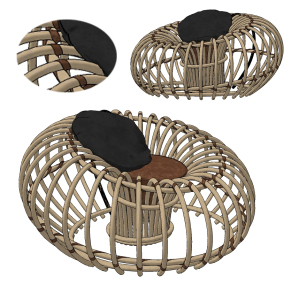 现代户外休闲椅,蛋壳椅su草图模型下载