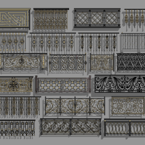 欧式护栏,栏杆,扶手su草图模型下载