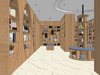 现代阅览室,<em>图书馆</em>,su草图模型下载