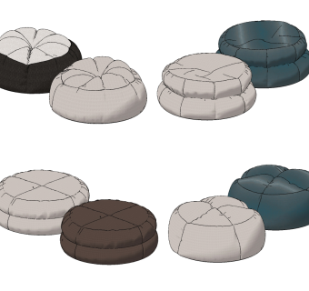 现代沙发垫，懒人沙发su草图模型下载