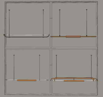 现代条形，长条吊灯组合su草图模型下载