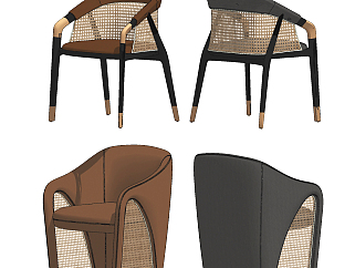 现代餐椅，<em>椅子</em>，<em>组合</em>su草图模型下载