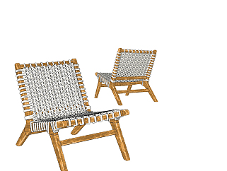 北欧编织单椅,休闲椅,su草图模型下载